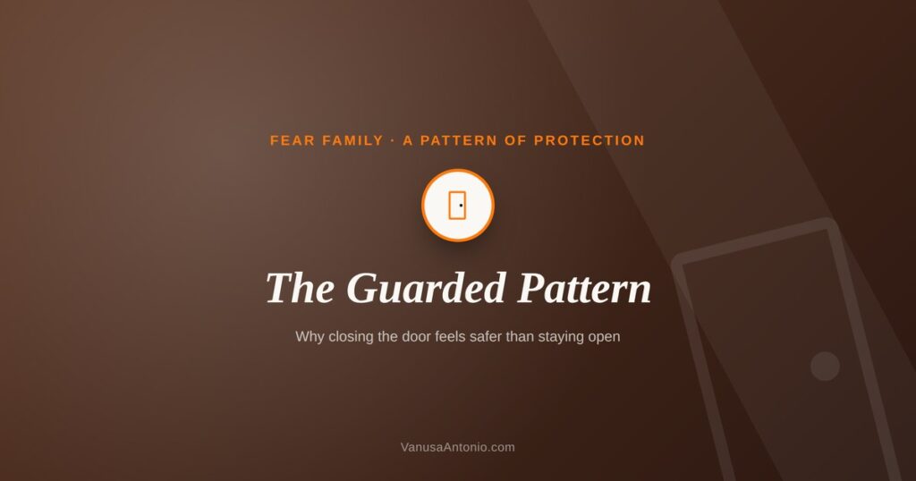 Guarded Pattern — a closed door representing emotional protection