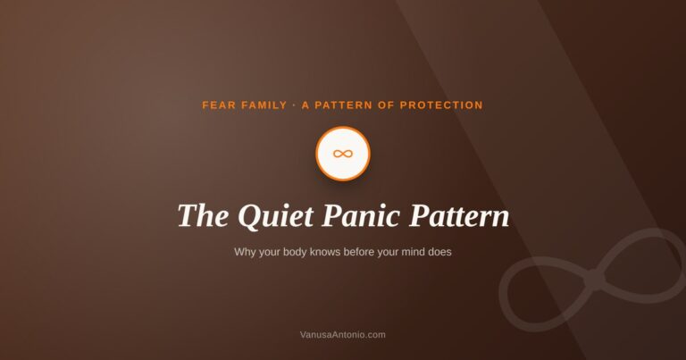 Quiet Panic Pattern — an infinity knot representing tension held quietly in the body