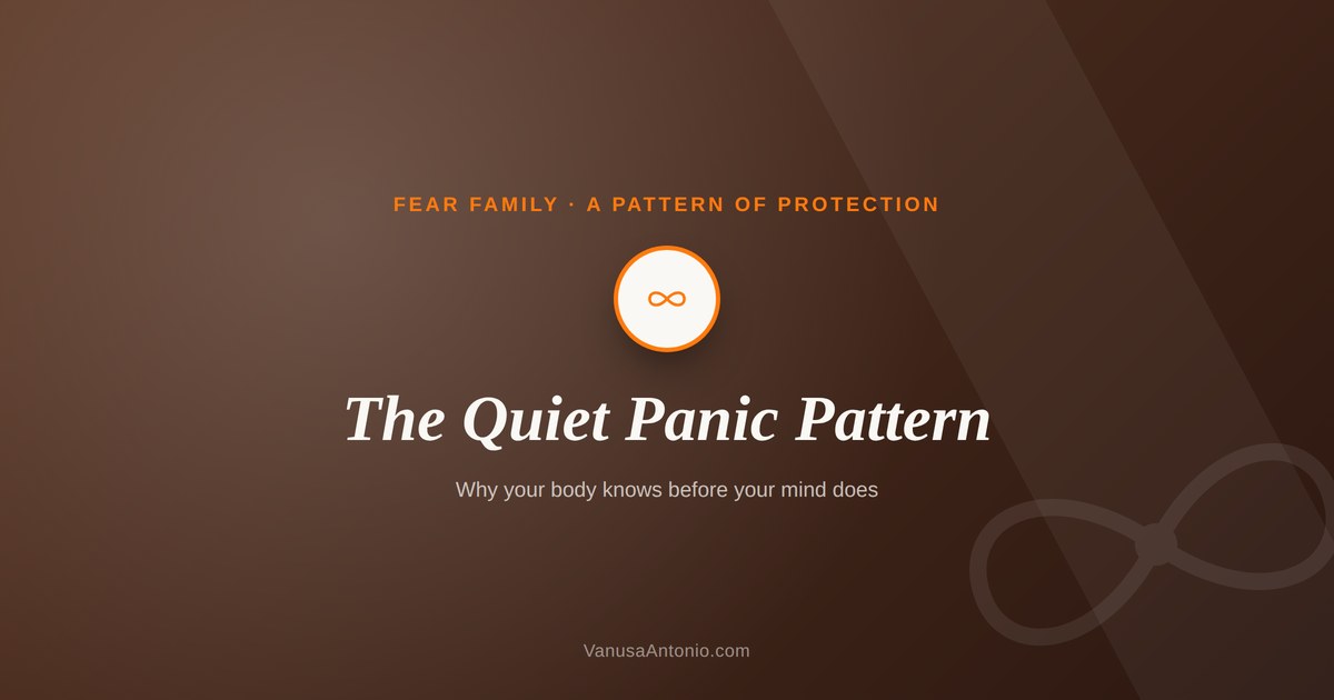 Quiet Panic Pattern — an infinity knot representing tension held quietly in the body