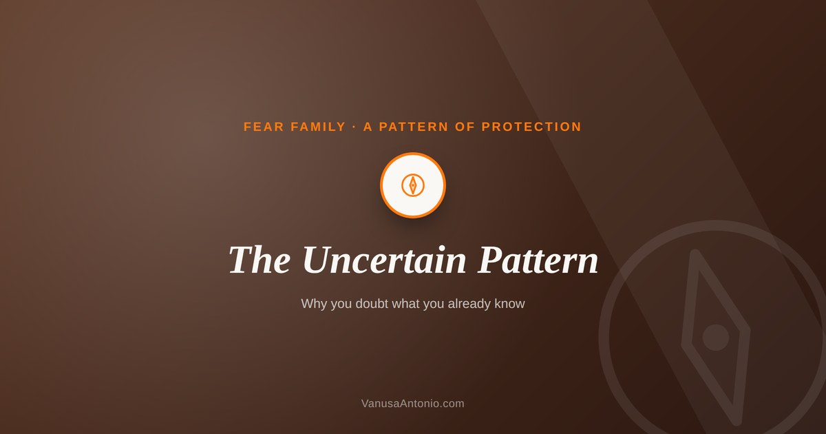 Uncertain Pattern — a compass representing self-doubt and second-guessing